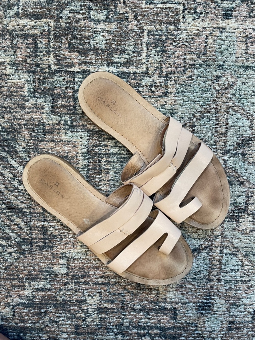 Caslon Leather Strappy Slide Sandals Pink Women’s Size 8